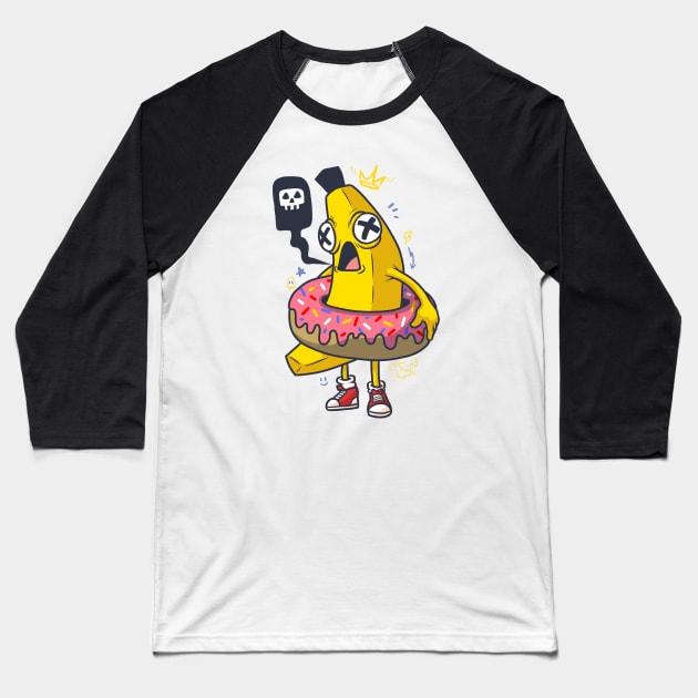 Banana Donut Baseball T-Shirt by rudypagnel